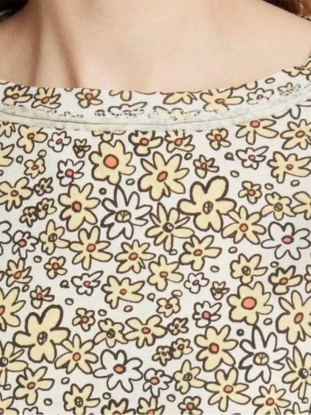 Free People We The Free Sammie Floral Raglan Crop Tee Distressed XL Boho - Picture 5 of 16